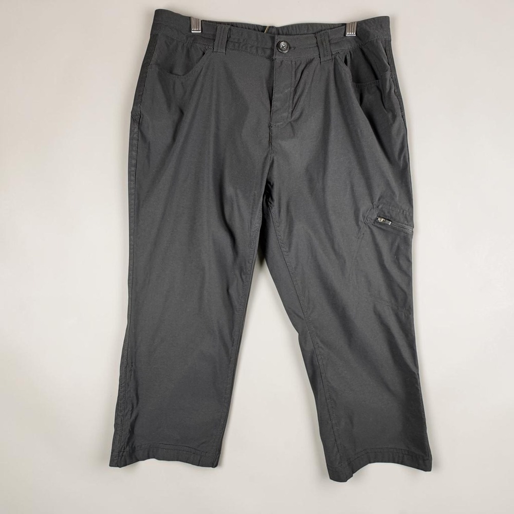Eddie Bauer Women 12 Horizon Guide Capri Pants Black Hiking Outdoor Cargo Crop